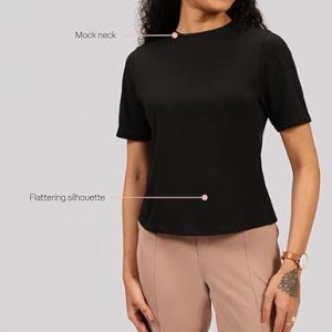 BlissClub Womens Cotton Regular Fit Pro High Neck Top